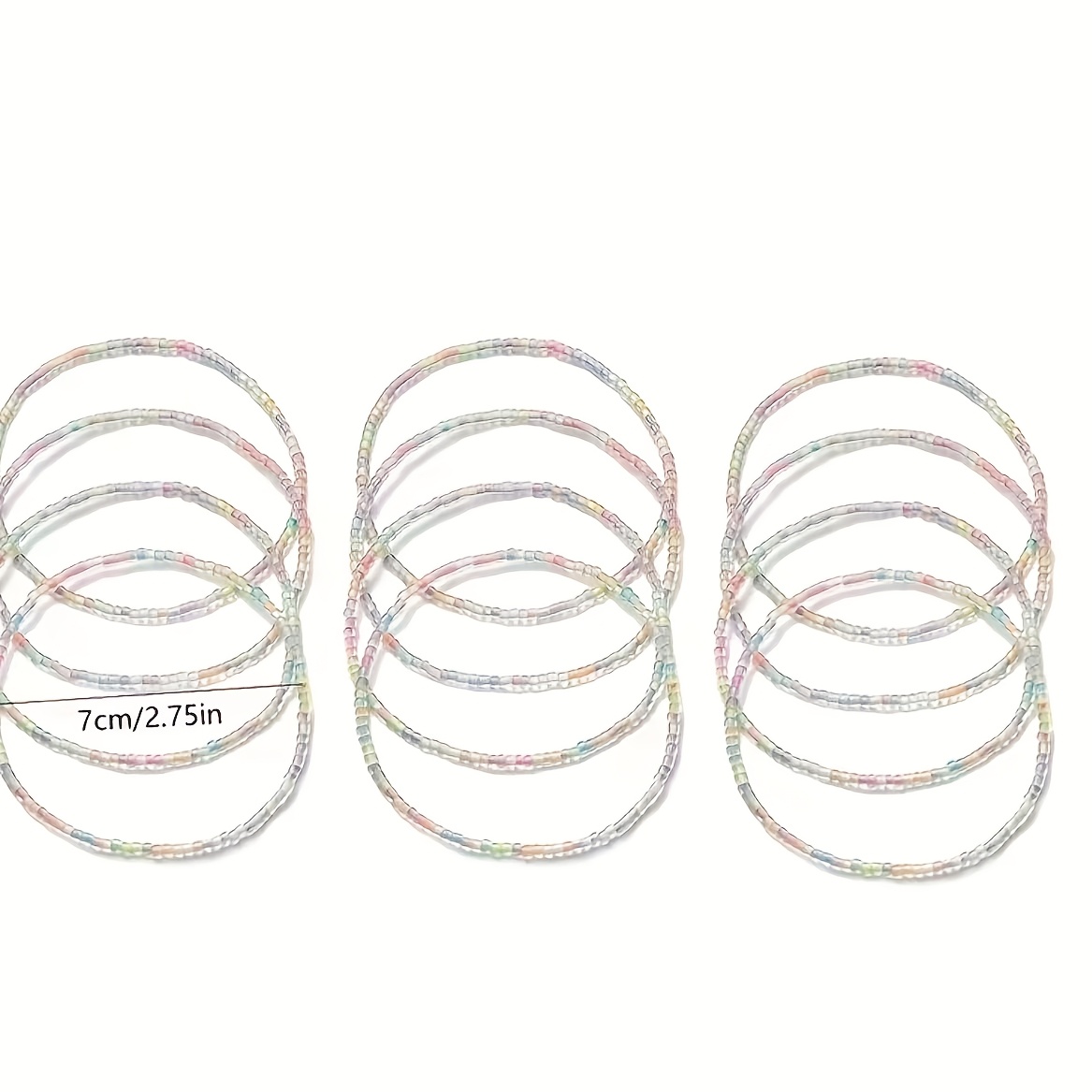 12pc Luminous Colorful Beaded Anklet Set